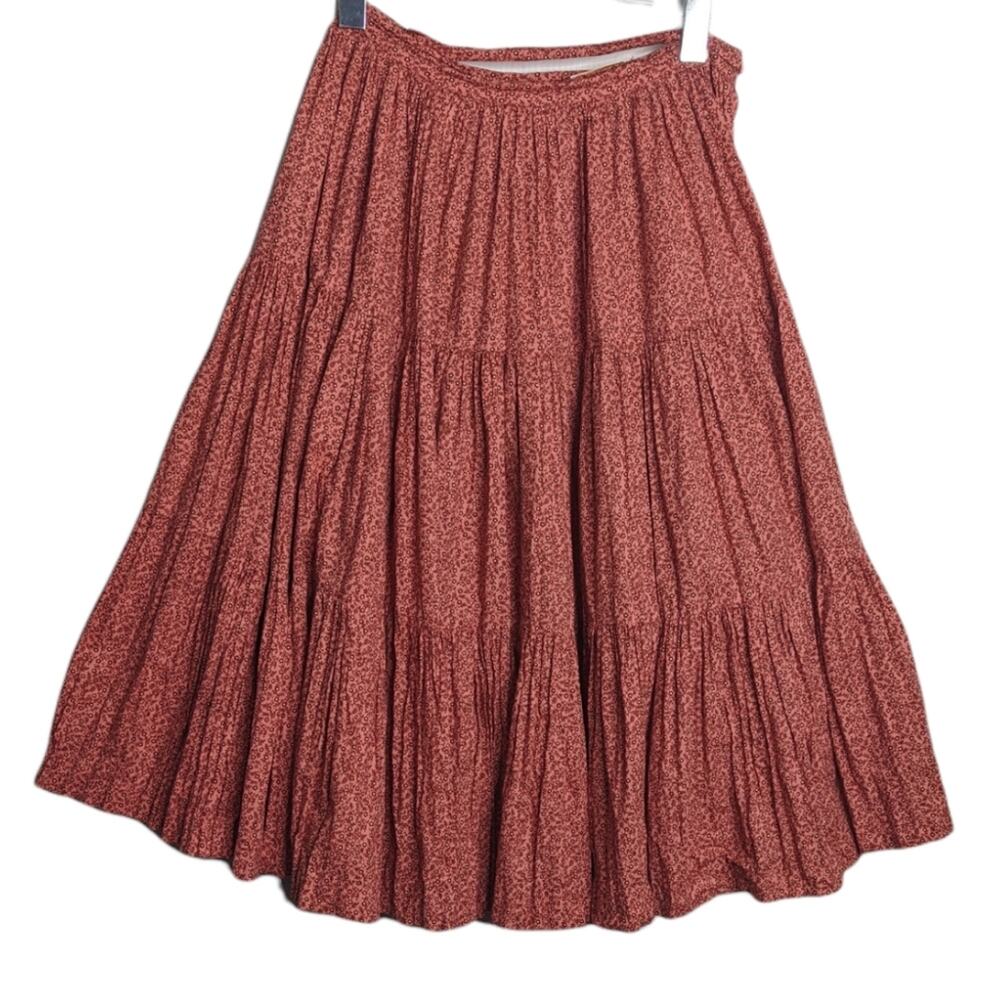 Vintage  60s 70s Martha of Taos Calico Broomstick Skirt Boho Prairie Cottagecore